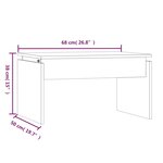 vidaXL Table basse Chêne fumé 68x50x38 cm Bois d'ingénierie