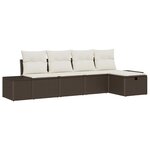 vidaXL Ensemble de canapé de jardin 5 Pièces Marron 55 x 62 x 69 cm