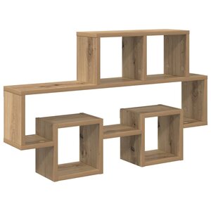 vidaXL Étagère Murale avec étagère chêne artisanal 82 x 15 x 51 cm