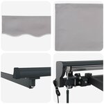 vidaXL Auvent Rétractable Gris clair 350x250 cm tissu
