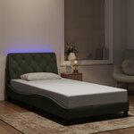 vidaXL Cadre de lit avec lumières LED gris clair 100x200 cm velours