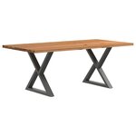 vidaXL Table à manger marron clair bois de chêne massif rectangulaire