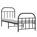 vidaXL Cadre de lit métal sans matelas avec pied de lit noir 75x190 cm