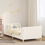 vidaXL Cadre de lit pour enfants avec tête de lit Crème 90 x 190 cm
