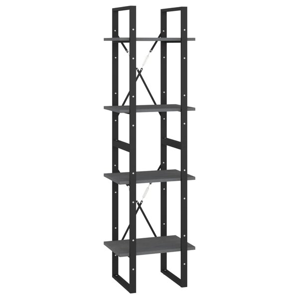 vidaXL Bibliothèque à 4 niveaux Gris 40x30x140 cm Bois de pin massif