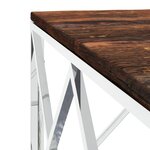 vidaXL Table basse acier inoxydable et bois massif de récupération
