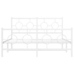 vidaXL Cadre de lit métal sans matelas et pied de lit blanc 140x200 cm