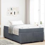 vidaXL Cadre de lit avec matelas Gris foncé 120 x 190 cm Velours