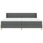 vidaXL Lit à Ressorts avec matelas Gris foncé 200 x 200 cm tissu