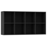 Vidaxl bibliothèque/buffet noir 66x30x130 cm bois d'ingénierie