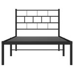 vidaXL Cadre de lit métal avec tête de lit noir 100x190 cm
