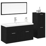 vidaXL Ensemble de mobilier de salle de bain 4 Pièces Chêne noir