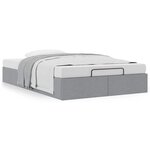 vidaXL Cadre de lit ottoman sans matelas gris clair 120x190 cm tissu