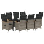 vidaXL Ensemble de salle à manger pour jardin 9 Pièces Gris polyrotin