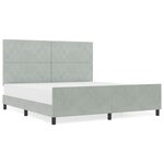 Lit vidaXL Gris clair 180x200 cm Velours