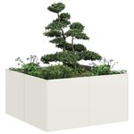 vidaXL Jardinière blanc 80x80x40 cm acier laminé à froid