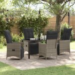 vidaXL Ensemble de salle à manger pour jardin 5 Pièces Gris Poly rotin
