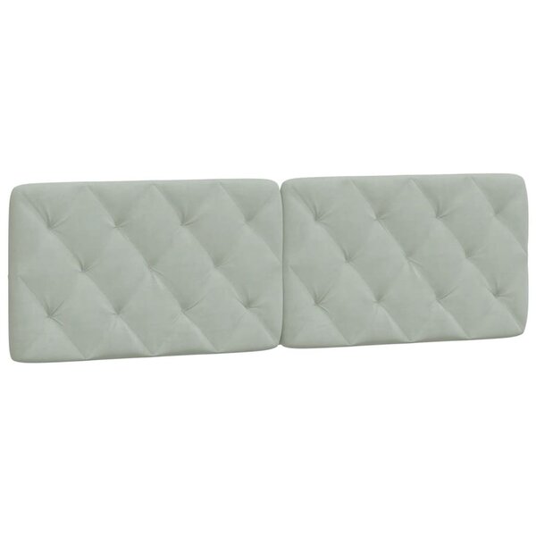 vidaXL Coussin de tête de lit gris clair 160 cm velours