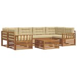 vidaXL Ensemble de canapés d'extérieur 7 pc Naturel et Beige