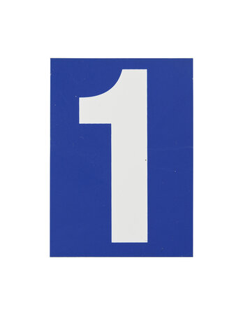THIRARD - Plaque de signalisation 1  marquage blanc sur fond bleu  panneau PVC adhésif  65x90mm