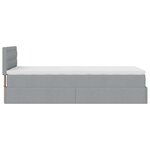 vidaXL Cadre de lit ottoman et matelas gris clair 90x190 cm tissu