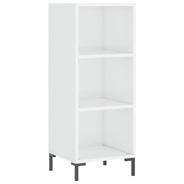 vidaXL Buffet blanc brillant 34 5x32 5x90 cm bois d'ingénierie