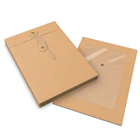 Enveloppe Kraft A4 Avec Soufflet Lot 10 Soufflet - Transparentes Réutilisables (32.5x24.9cm) Enveloppes A4