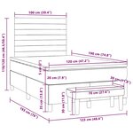 vidaXL Sommier à lattes de lit avec matelas gris foncé 120x190cm tissu