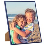 vidaXL Collage de cadres photo 5 Pièces de mur table Bleu 40x40 cm MDF