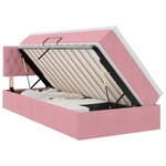 vidaXL Lit de rangement LED avec matelas Rose 100 x 200 cm Velours