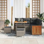 vidaXL Ensemble de canapé de jardin avec coussin 8 Pièces Gris