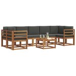 vidaXL Ensemble de canapés d'extérieur 8 Pièces Naturel et Anthracite