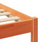 vidaXL Cadre de lit avec tête de lit Brun cire 120 x 200 cm Pin massif