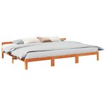 VidaXL Cadre de lit familial sans matelas marron ciré 270x200 cm