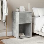 vidaXL Armoire de lit Gris béton 29 x 31 5 x 49 cm Bois d'ingénierie