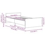 vidaXL Cadre de lit sans matelas chêne artisanal 75x190 cm