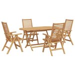 vidaXL Ensemble de salle à manger pour jardin 5 Pièces Marron