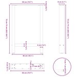 vidaXL Pieds de table à manger en acier naturel 2 pièces 50 x (72-73) cm Acier