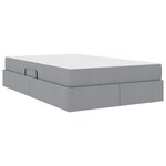 vidaXL Lit avec rangement et matelas Gris clair 120 x 200 cm Polyester