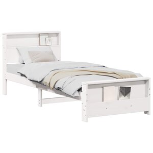 vidaXL Cadre de lit Blanc 100 x 200 cm Bois d'ingénierie