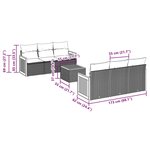 vidaXL Salon de jardin avec coussins 7 Pièces beige résine tressée