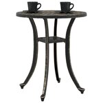 vidaXL Table de jardin bronze Ø48x53 cm aluminium coulé