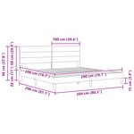 vidaXL Cadre de lit avec tête de lit Gris foncé 200 x 200 cm Tissu