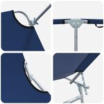 vidaXL Ensemble de Transats Pliants 2 Pièces avec Auvent en Tissu Oxford Bleu 600D