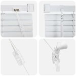 vidaXL Store de Fenêtre avec des rideaux Autre Blanc 155 x 220 cm Aluminium