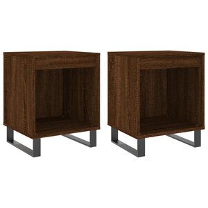vidaXL Tables de chevet 2 Pièces chêne marron 40x35x50 cm bois ingénierie