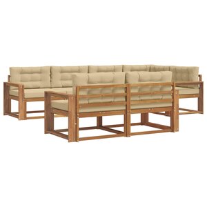 vidaXL Ensemble de canapés d'extérieur 8 pc Naturel et Beige