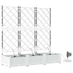 vidaXL Cache-pot de jardin 3 Pièces Blanc Acier