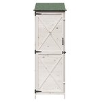 vidaXL Abri de jardin Blanc 59 5 x 56 x 176 5 cm Bois de Sapin Massif