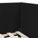 vidaXL Cadre de lit d'angle Noir 90 x 200 cm Tissu et bois reconstitué
